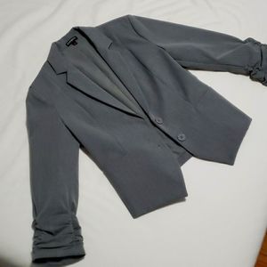 Express Grey Women's Fitted Suit Jacket Size 2